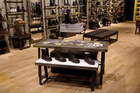 The Trinity Boot on display at Dr Martens Oxford Street branch